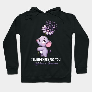 Elephant Alzheimer Awareness I'll Remember For You Hoodie